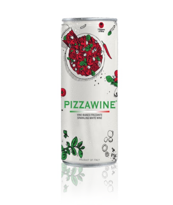 PizzaWine - Vino Bianco frizzante in lattina da 250 ml
